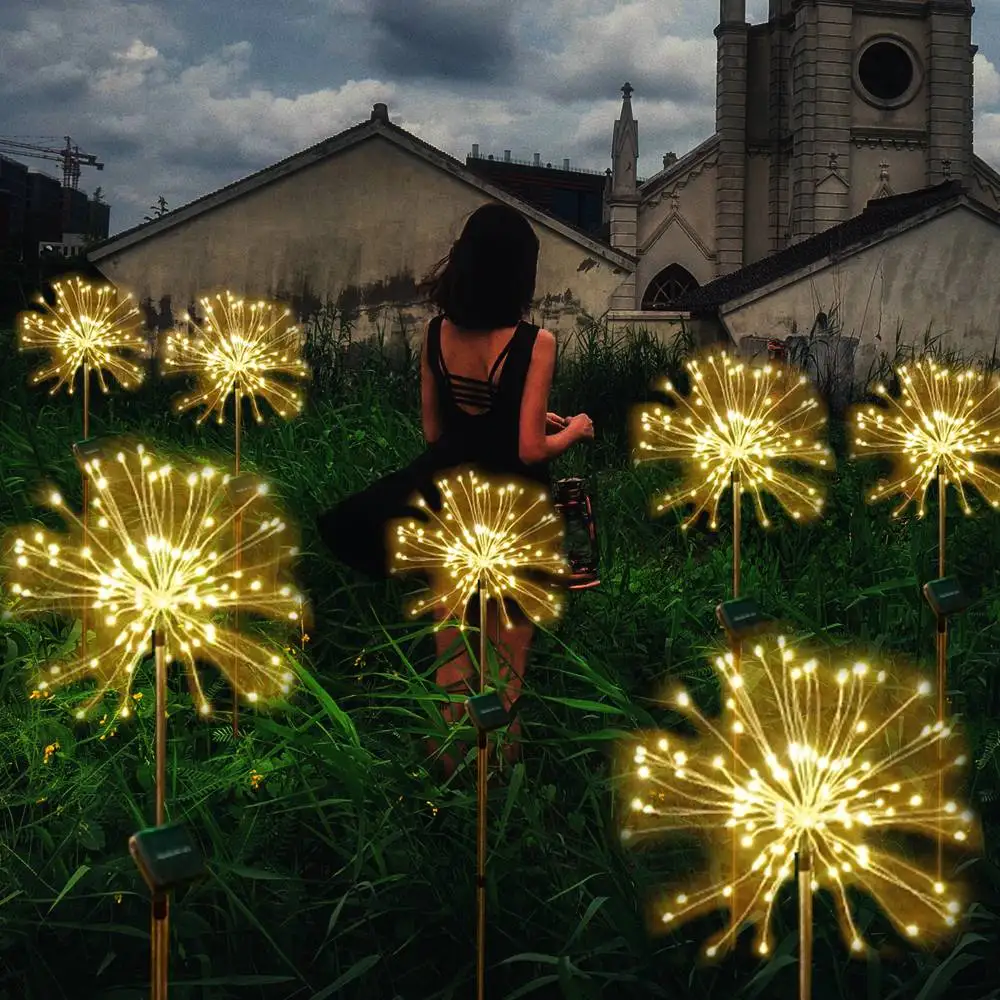 

DIY Upgrade Solar Fireworks String lights For Garden Decoration LED String Christmas Festive Fairy lights Outdoor Solar lamps