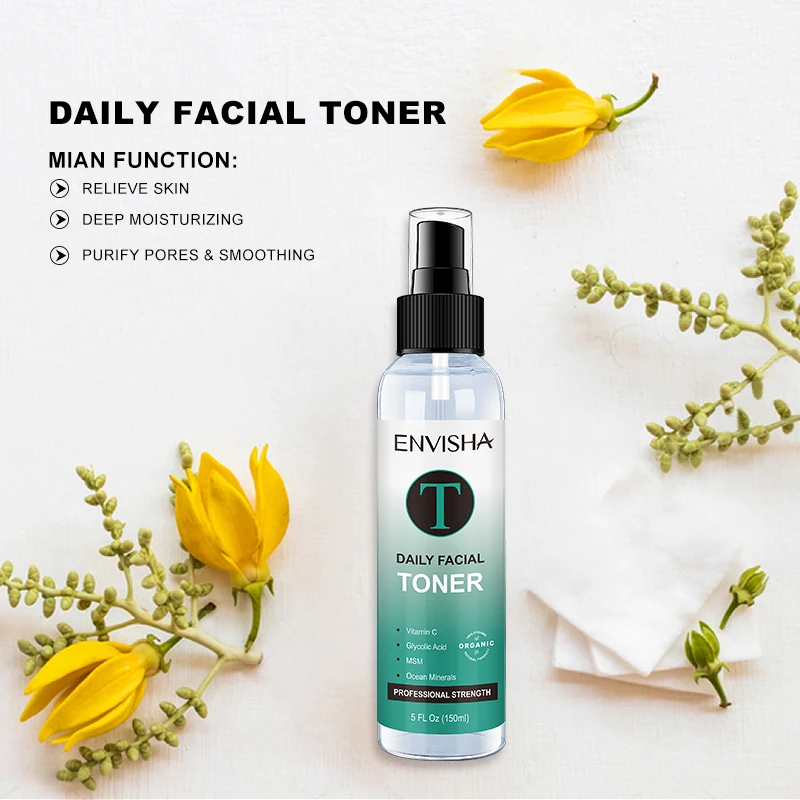 Envisha toner facial encolher poros clareamento hidratante