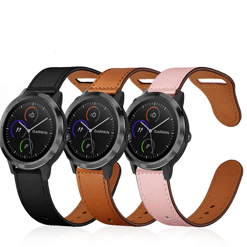

Genuine Leather Watch Band Strap for Garmin vivoactive 3 music Forerunner 645 /Forerunner 245 Replacement Wrist band strap