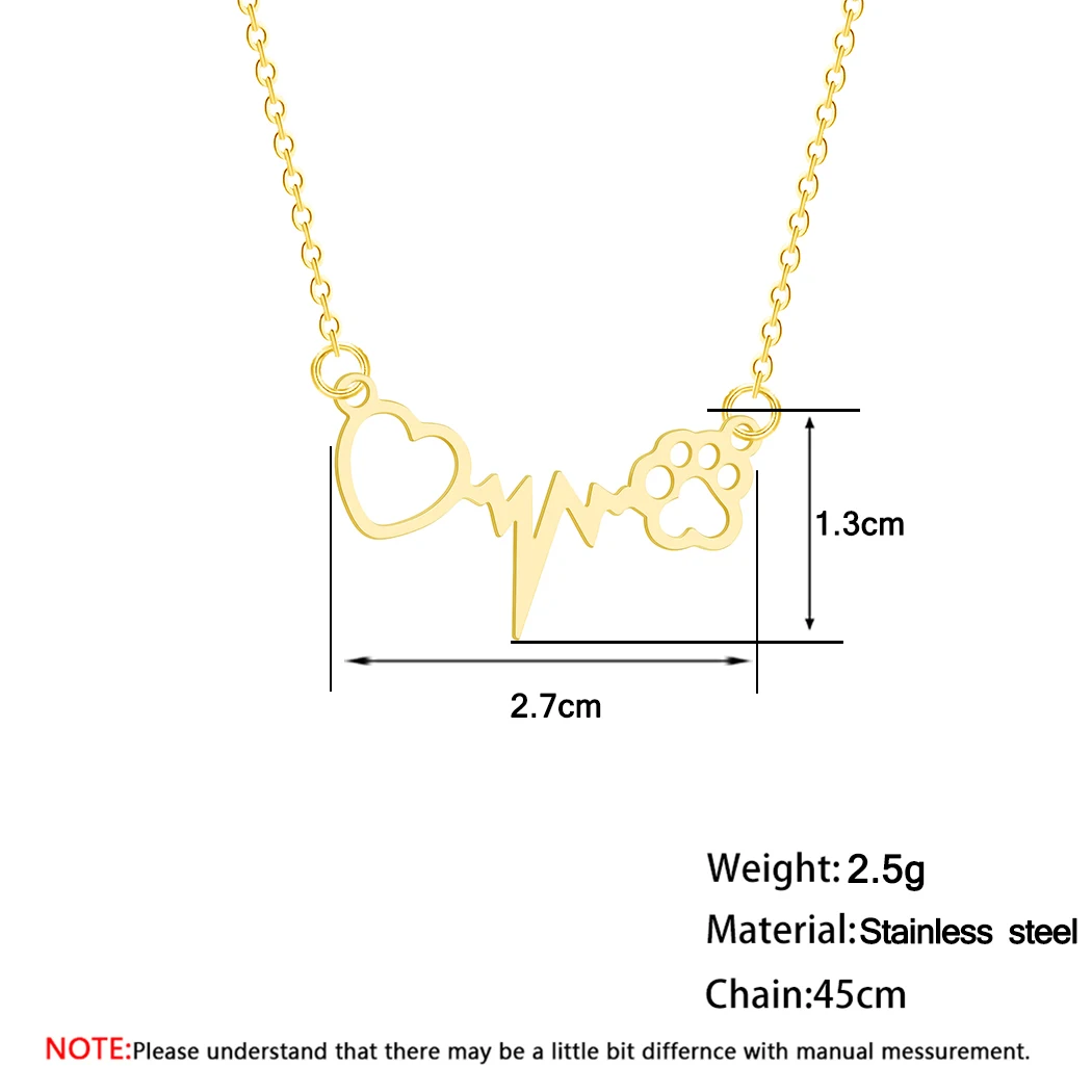 Cxwind милые животные Кошка Собака отпечаток лапки щенка ожерелье s Подвески Любовь ЭКГ сердцебиение сердца лапа Печать цепи ювелирные изделия-ожерелья