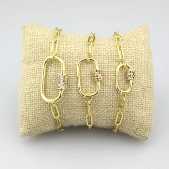 

5pcs/lot New design colorful oval clasp cz bracelet,plated cubic zircon component,popular bracelet cheap wholesale