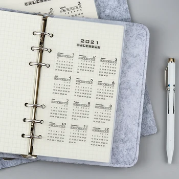 

2021 Year Calendar Divider A5 A6 Writing Board Clip Calendar Index Binder Loose Leaf Notebook Planner