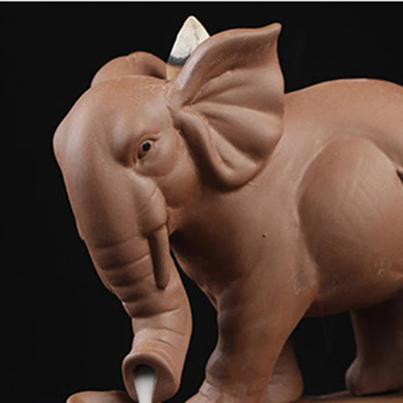 Elephant Backflow Incense Burner Incense Censer Use In Home Office Holder Ceramic Aromatherapy Crafts Incense