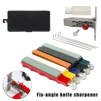 

Knife Sharpener Deluxe 5 Whetstones Set Sharpening System Grindstone 5 Stones Extra Coarse Sharpener Kit Kitchen Tool Kit
