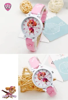 

Cute Cartoon Round Paw Patrol Electronic Quartz Watch Puppy Patrol Action Figure Dog Patrol Belt Watch Children Birthday Gift