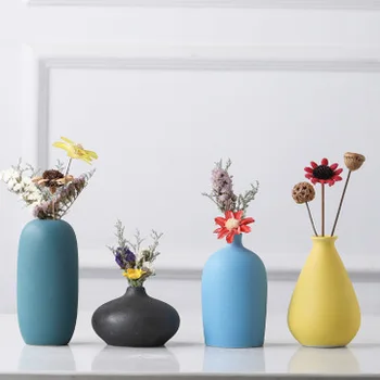 

Nordic Small Vase Decoration Modern Grind Ceramic Vases Tabletop Ceramic Arts Jingdezhen Vase Home Decoration Accessories