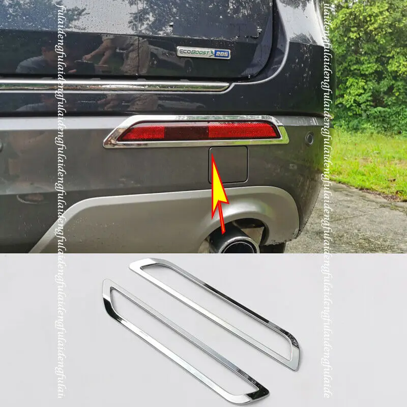 

For Ford Explorer 2020-2021 ABS Chrome Rear Fog Light Lamp Frame Moulding Cover Trim 2Pcs Car Accessories