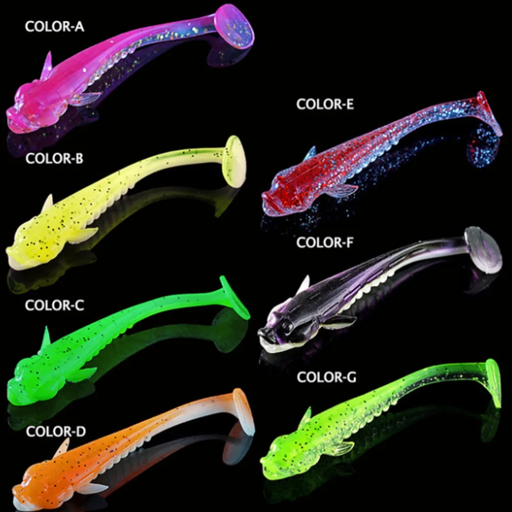 5pcs Goby Lure 6.5cm 9cm Elves Fish Soft bait Swimbaits Jumping Dark  Sleeper Jig Fishing Carp Pike Bass Lure Leurre Souple