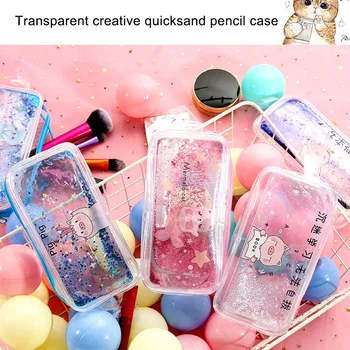 

Pencil Case Quicksand Oil Pencil Pen Bags with Zipper Stationery Pouch Bag Coin Pouch Cosmetic Bag PR Sale