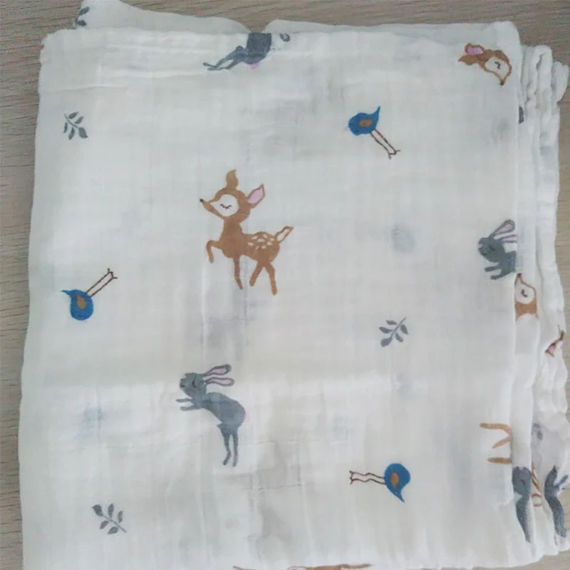 Rabbit Deer Муслиновое одеяло, хлопок, мягкое одеяло для новорожденных, детское газовое одеяло для ванной, детское одеяло для сна, пеленки для коляски, детская простыня - Цвет: Rabbit Deer