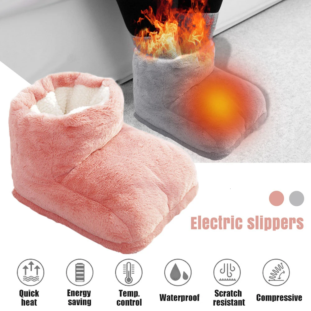 

Electric Warm Pad Foot Warmer Heating Feet Shoe Slippers Wool Quick Heat Mat USB Charging Heated Patch Home Office Winter Use