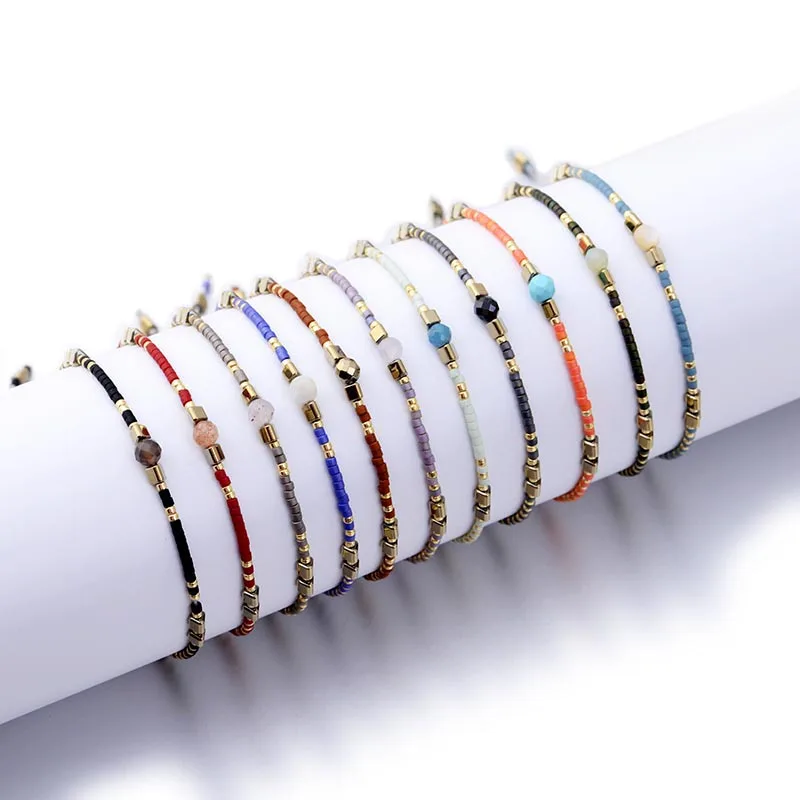

New Friendship Bracelets for Women Bohemian Crystal Beads Bracelet Braided Rope Charms Thin Multicolour Jewelry Adjustable