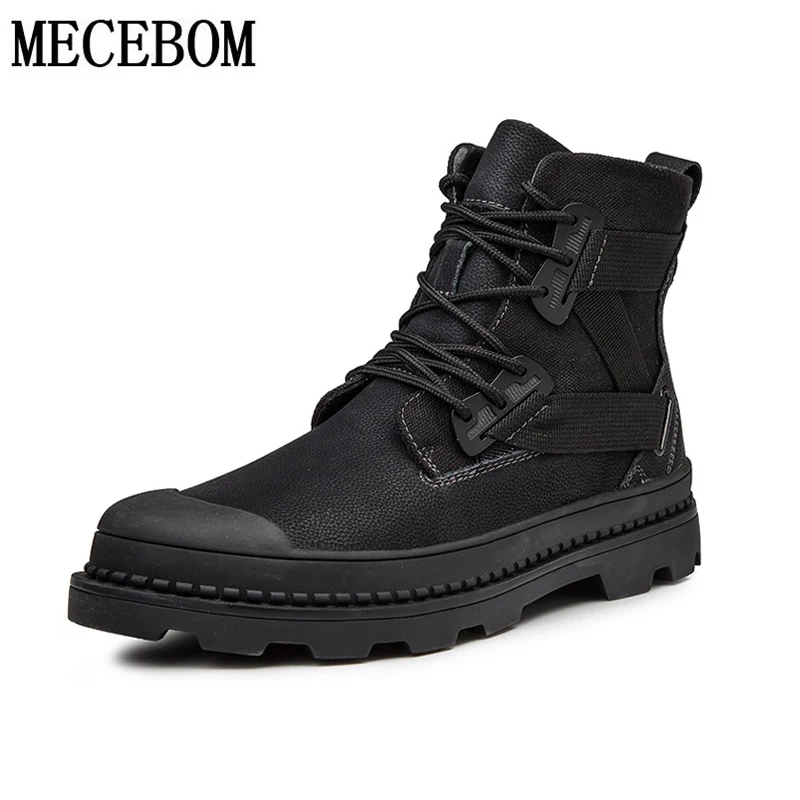 

Men's Boots High Quality Spring Autumn Genuine Cowhide Work Boots Lace-up Wear Resistant Trend High Top Non-slip Men's Shoes