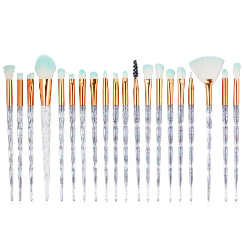 

20Pcs Unicorn Makeup Brushes Set Crystal Eye shadow Foundation Powder Blush Lip Makup Brushes Cosmetic Colorful Make Up Tools