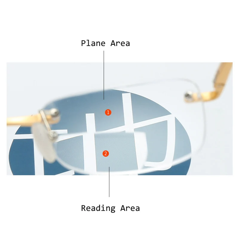 Iboode бифокальный очки для чтения Для мужчин Для женщин без оправы Алюминий алюминиево-магниевого сплава, рамки диоптрий дальнозоркостью+ 1,0+ 1,5+ 2,0+ 2,5+ 3,0+ 3,5