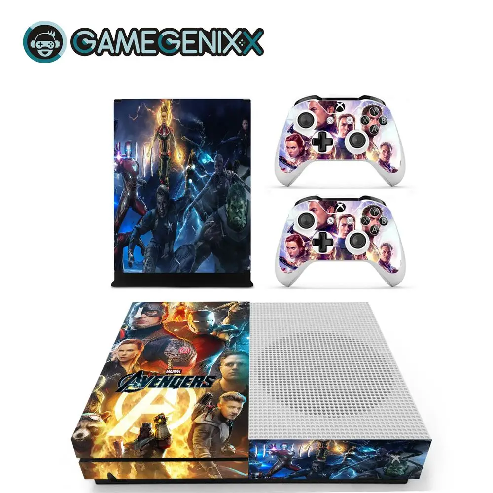 Защитная Наклейка на кожу GAMEGENIXX для Xbox One Slim Console и 2 контроллера-Мстители - Color: The Avengers