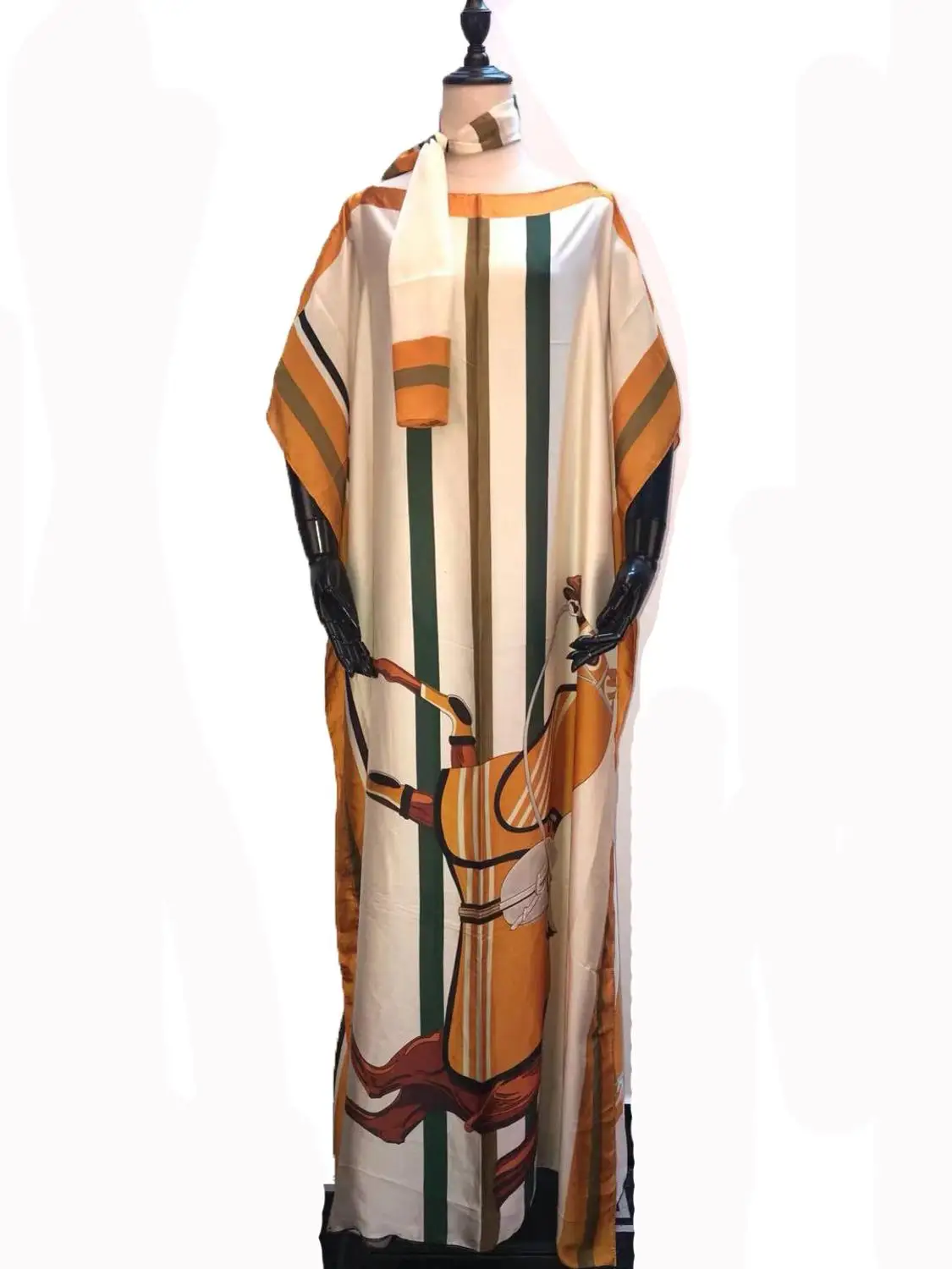 

New Fashion European Printed Italian Silk Kaftan Dresses length 145 cm x 100 cm Dashiki party dresses African clothes