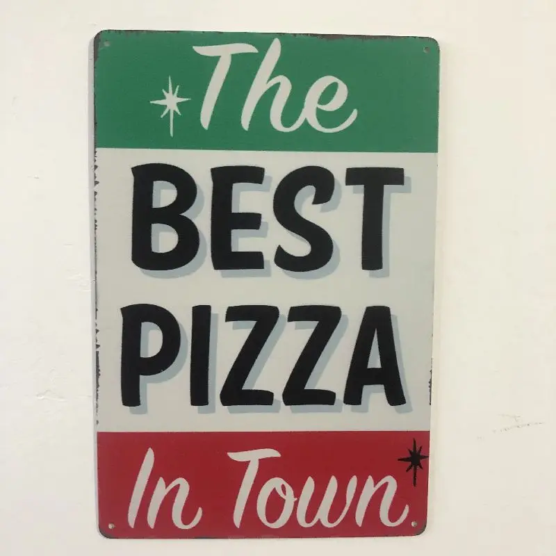 [Luckyaboy] Лучшие пиццы в городе винтажные металлические жестяные знаки домашний бар паб гараж АЗС Декор тарелки человек пещера стикер на стену