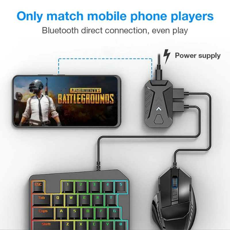  Bluetooth GAMING MIX Keyboard Mouse Converter Adapter Dock for Android IOS Phone To PC Remote Conso