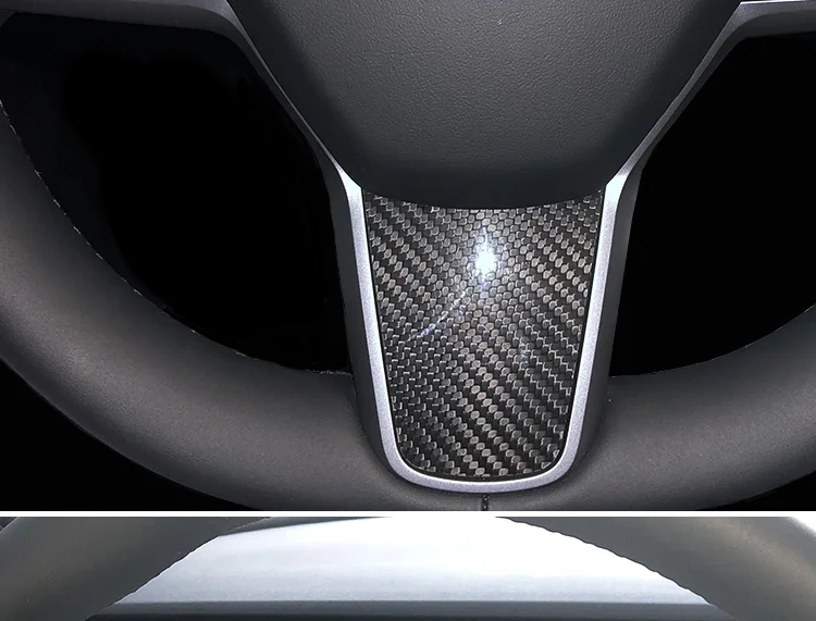 Подходит для Tesla model3 аксессуары из углеродного волокна рулевое колесо интерьер ключ защита патч украшение