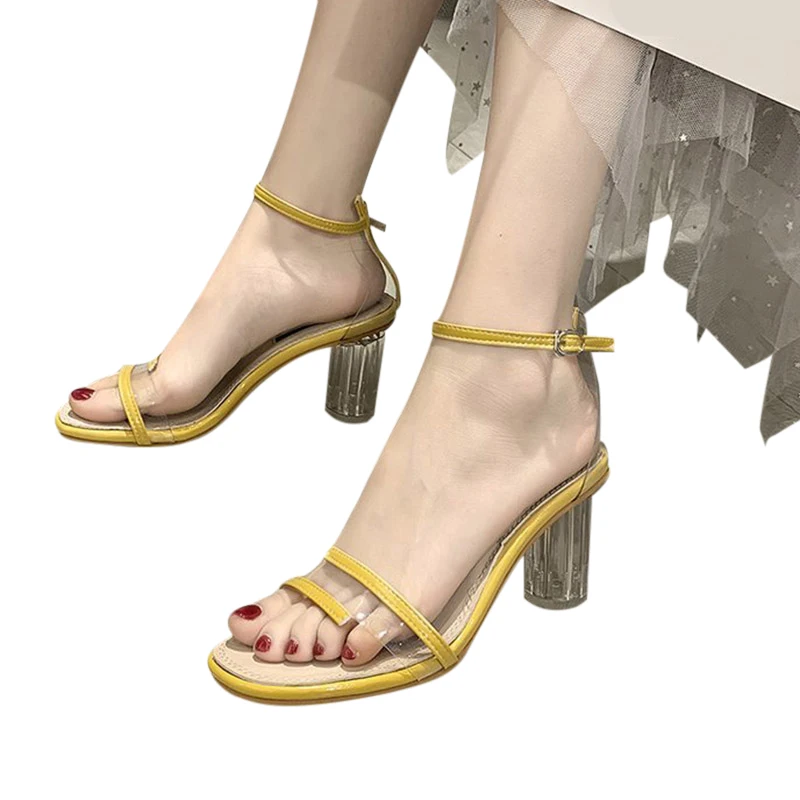 

Shoes Women Summer Personality Transparent Heel All-match Solid Color Concise Casual Crystal Platform High Heel Women's Shoes
