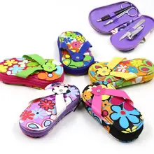 4 шт./компл. тапочки в форме дизайна ногтей для маникюра и ухода за ногтями инструменты с мини-резак для пальцев пилка для ногтей Ножницы-пинцет SN165