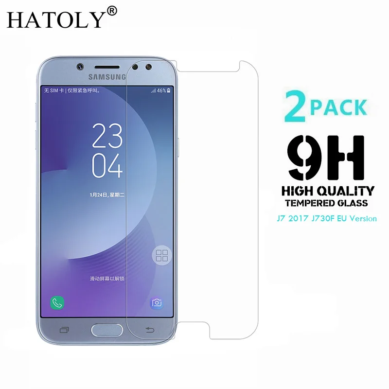Закаленное стекло для Samsung Galaxy J7 2017 2 шт. Защита экрана J730F/DS пленка Pro J730|glass for