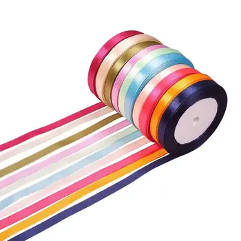 

250 Yards 10 Colors Fabric Ribbon Silk Satin Ribbons for Party Wedding Gift