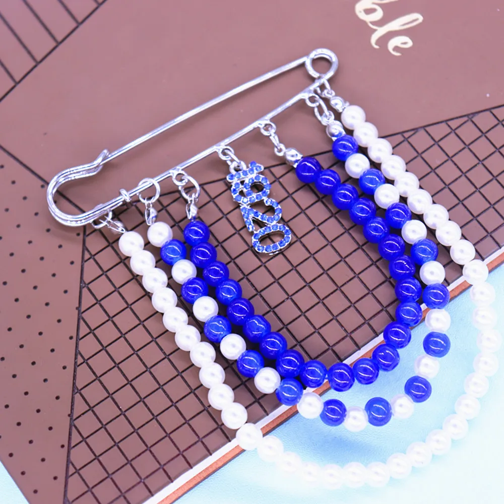 

Новое поступление, модный дизайн, белая синяя цепочка из бисера, основанная на рынке 1920, шармы, греческая булавка