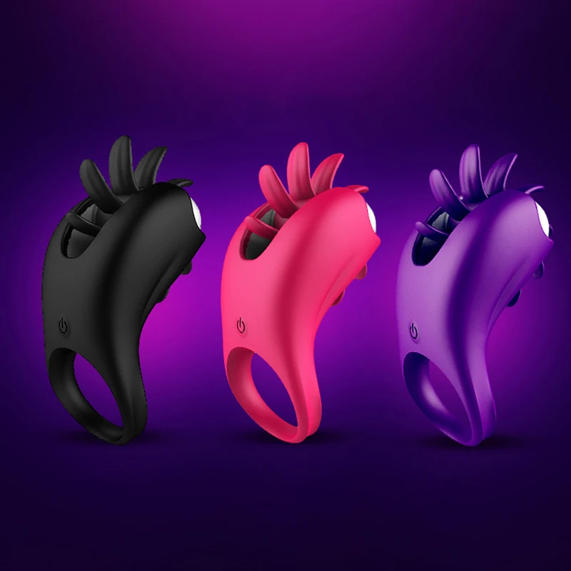 Rotation Oral Tongue Licking Vibrator Vagina Clitoris Stimulate Sex Toys For Couples Flirt Penis Vibrator Ring