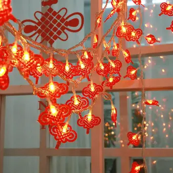 

GloryStar LED Chinese Knot Red Lanterns String Light Christmas Spring Festival Hanging Pendant Decor