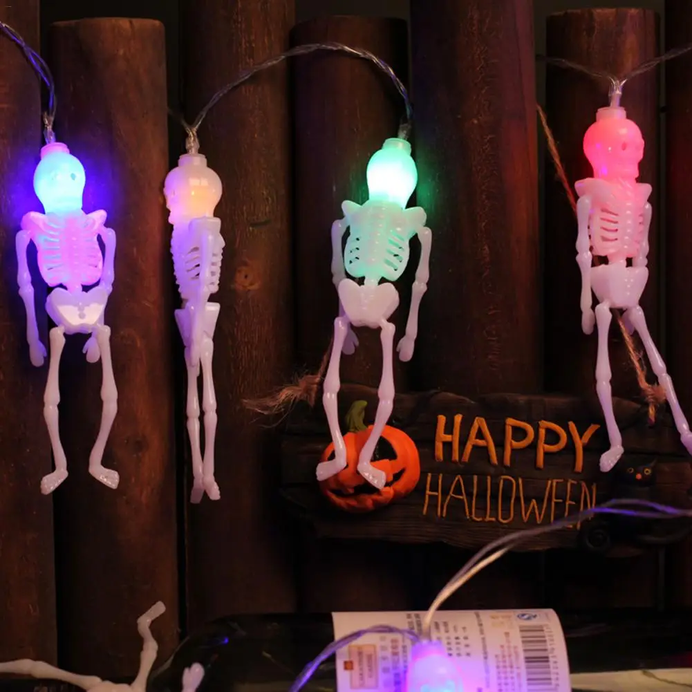 5 м 20LED Хэллоуин струнные лампы серьги рука скелета-призрака эльф гримаса струнные Огни праздничного освещения для украшения для Хэллоуин-вечеринки