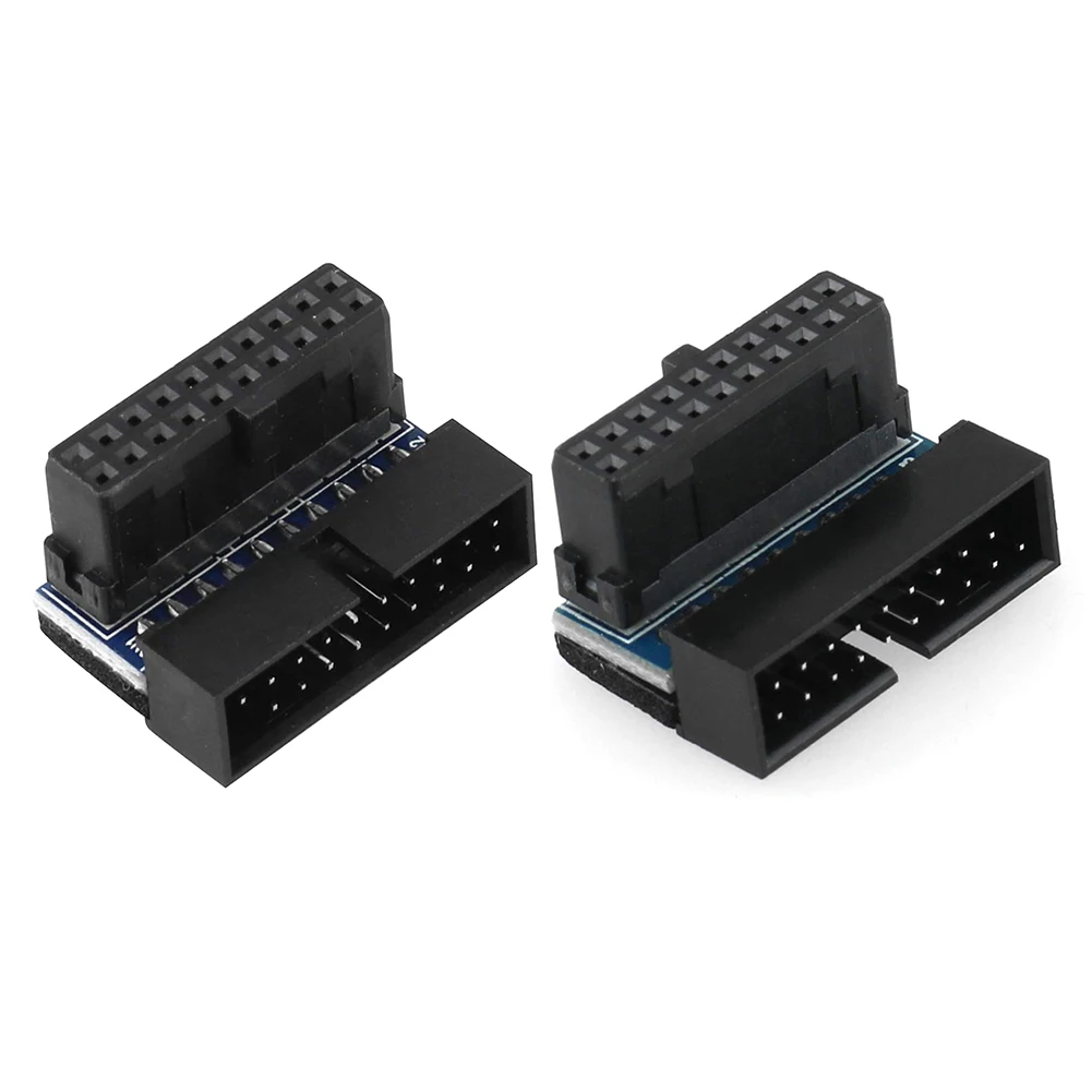 2 шт. USB3.0 19Pin/20Pin разъем штекер-гнездо 90 градусов материнская плата шасси переднее