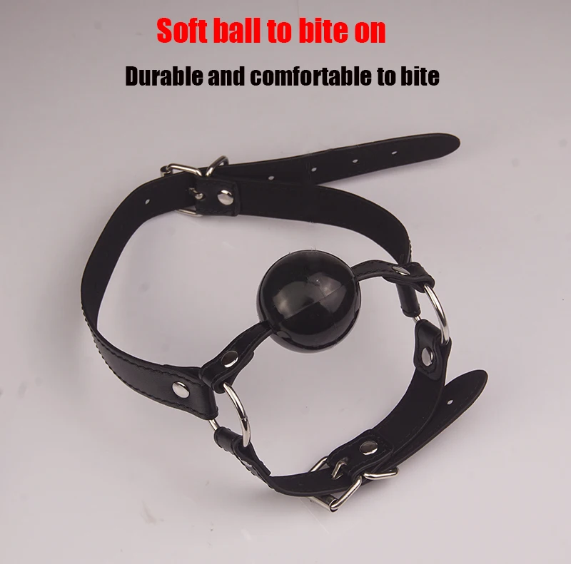 Leather Chin Harness Silicone Rubber Bondage Mouth Ball Gag BDSM Restraints Sex Toys For Couples Adult Games