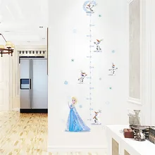Мультфильм Олаф Эльза настенные наклейки рост для детей комната гостиная украшение дома Замороженные настенные наклейки диаграмма роста