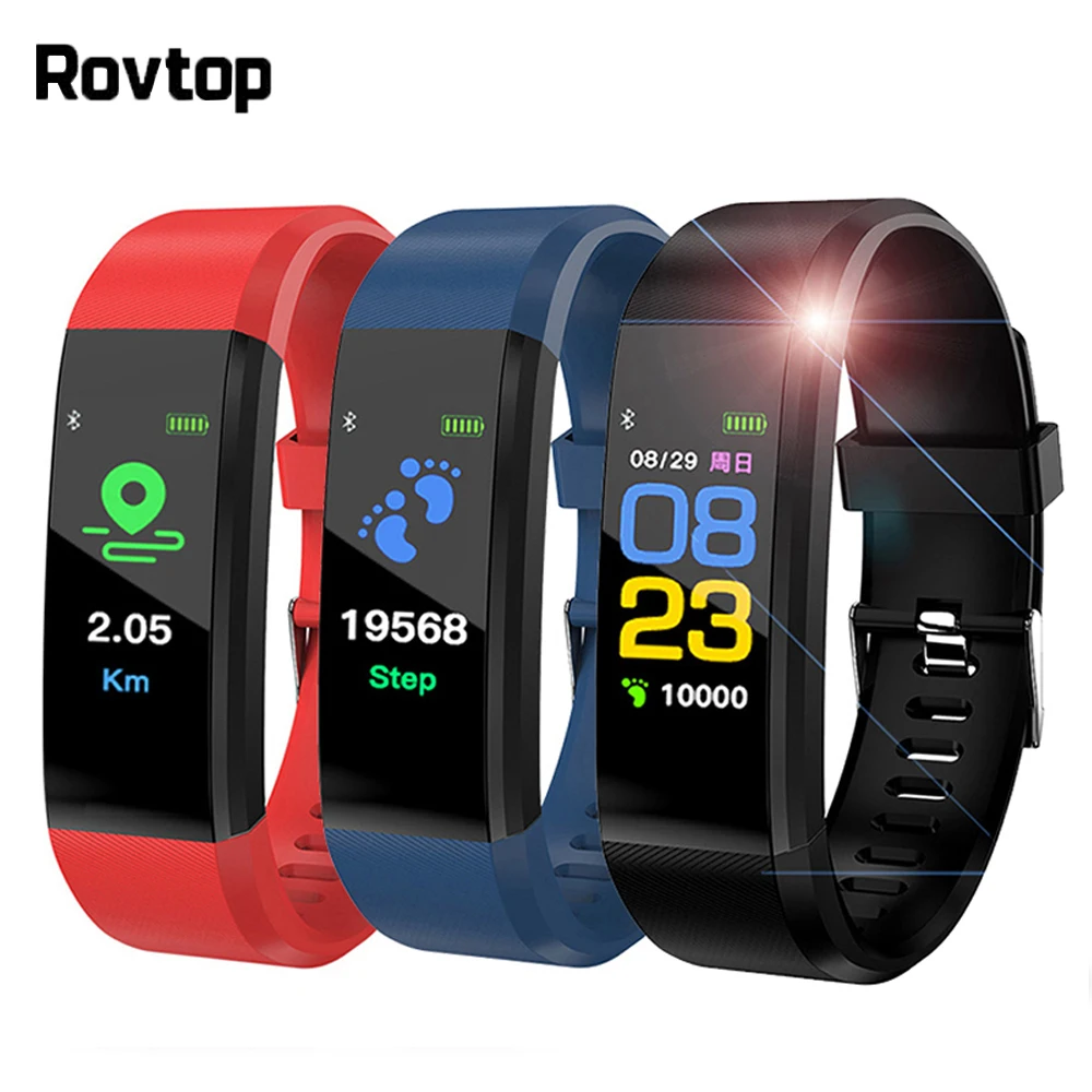 

Rovtop 115 Plus Bluetooth Smart Watch Health Monitor Smart Watch Fitness Pedometer Bracelet IP65 Waterproof Smart Wristband