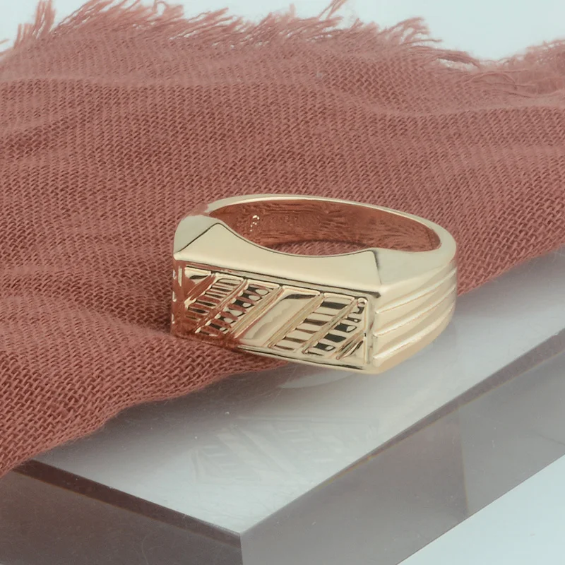 FJ мужские медные кольца 585 цвета розового золота большого размера 9 10 11 12