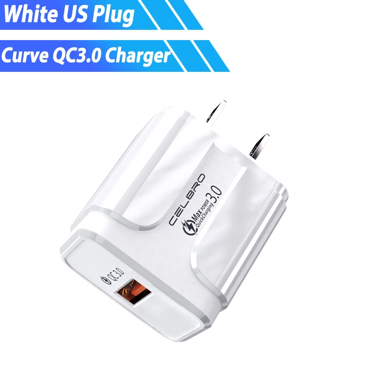 18 Вт USB настенное зарядное устройство Quick Charge 3,0 Быстрая зарядка для дома, путешествий, мобильного телефона, настенное зарядное устройство с европейской вилкой для IPhone Xiaomi Redmi huawei - Тип штекера: White US Charger