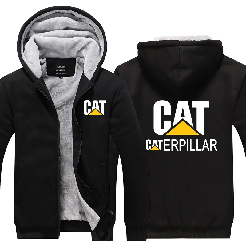 Hoody Jacket Cat Caterpillar Zipper Fleece Casual Fashion Outwear Winter Thick Slim Warm