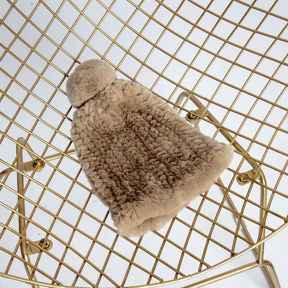 Настоящий мех кролика шапка женская зима Корея Новая мода досуг стиль утолщение нагревание и защита ушей меховая шапка