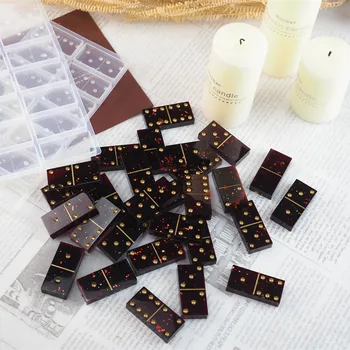 

DIY Shiny Dominoes Silicone Epoxy Resin Mould For Creative Poxy Resin Moulds Key Chain Pendant Craft Tools Jewelry Supplies