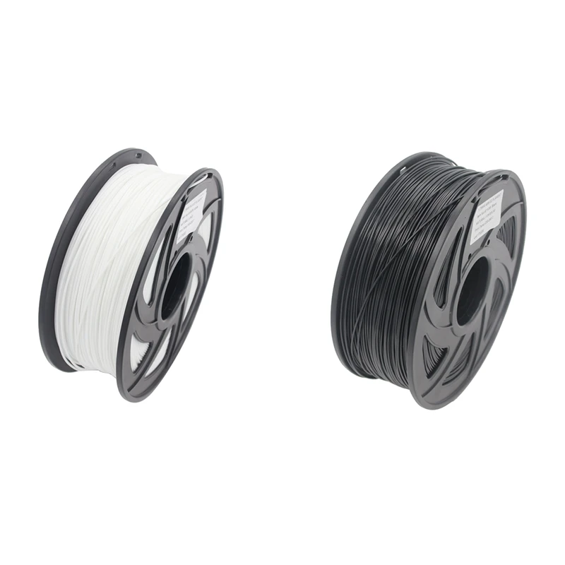 

2Pcs Pla Filament 3D Printer Material Pla Filament 1.75mm Diameter Printing Material Supply 3D Printers 1Kg(2.2Lb)/ Spool(White&
