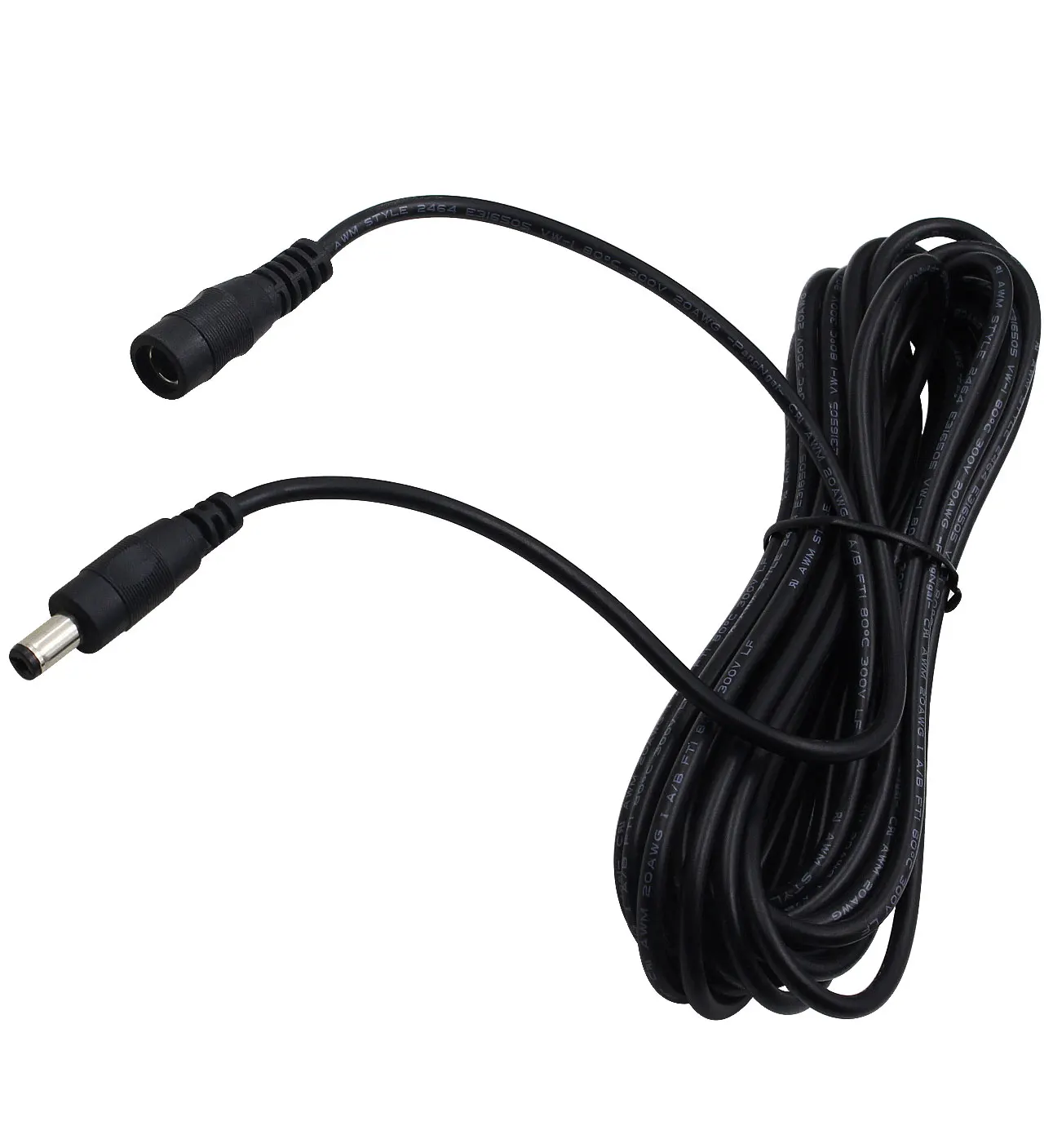 5M 5.5 x 2.1mm Power Adapter Extension Cable For Hikvision Ring Security Camera 