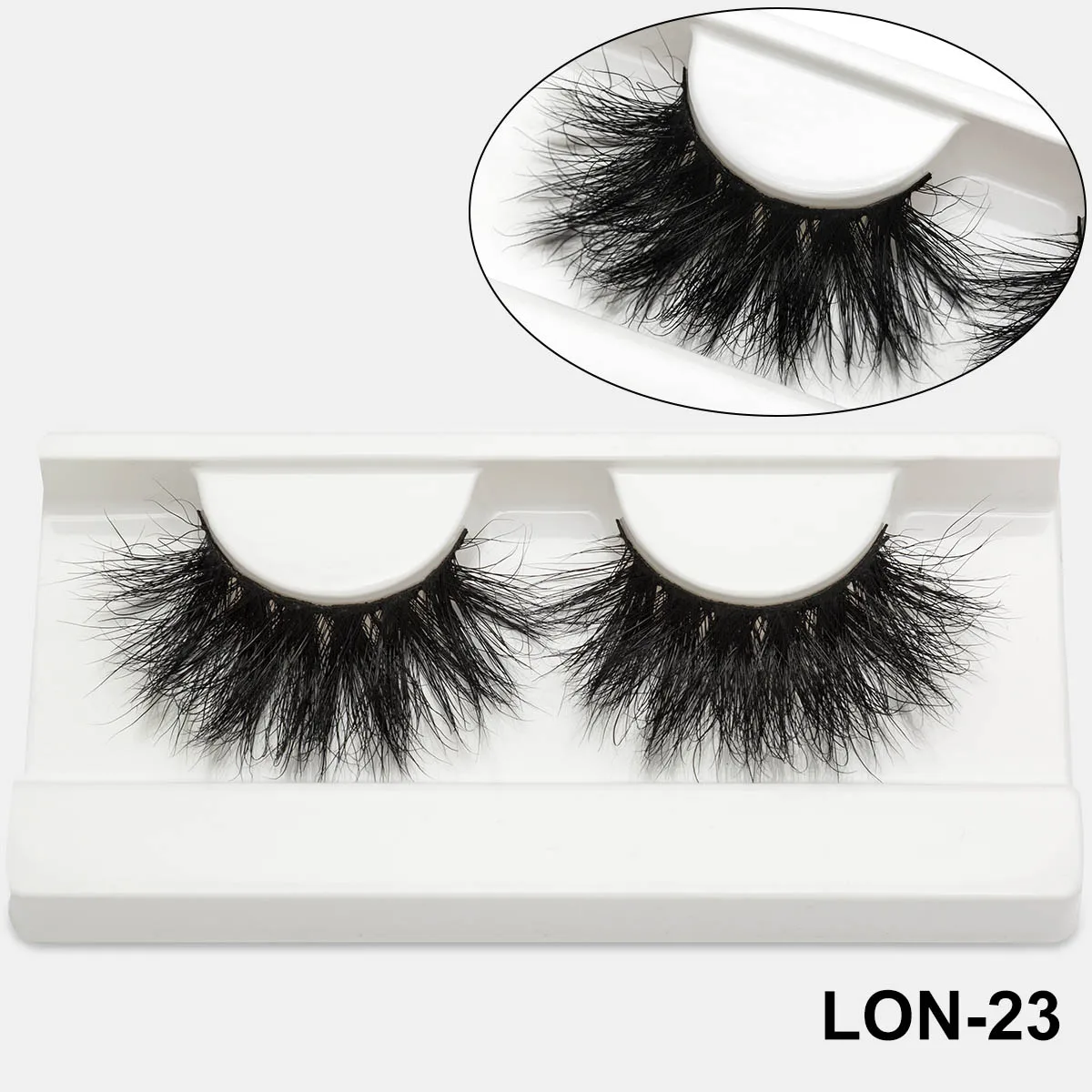 LON-23 SEXYSHEEP 25 мм длинные 3D настоящие норковые ресницы удлиненная норковые ресницы большая драматическая объемная лента накладных ресниц толстые накладные ресницы - Цвет: LON-23