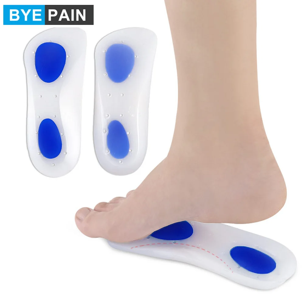 1Pair Soft Silicone Insole for Heel Spurs Pain Foot Cushion Foot Massager Care Half Heel Insole Pad Shock Absorbing Shoe Inserts rockbros bicycle grip mtb silicone handlebar grip anti skid shock absorbing soft bike grip ultralight red
