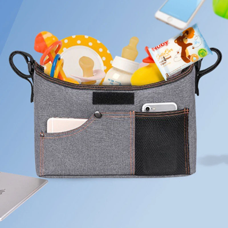 Mummy Bag Universal Baby Stroller Bag Black Stroller Organizer Travel Diaper Bags Baby Carriage Pram Buggy Cart Bottle Bag