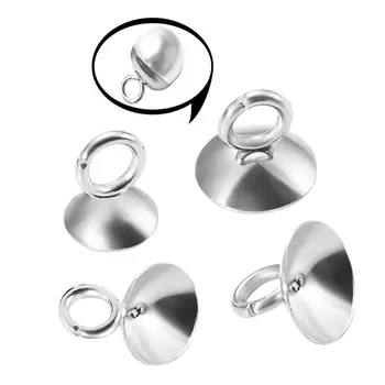 

30pcs 6/8mm Stainless Steel cap Connector clasp for diy glassglobe vials bottles bead lid DIY Making Jewelry Findings