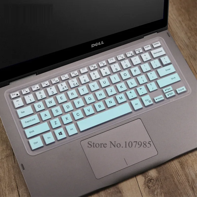 Laptop Silicone Keyboard Cover Skin for Dell Inspiron Inspiron 14 5000 Series 5480 3000 Series 3442 7000 Series 7437 14 Inch-Blue