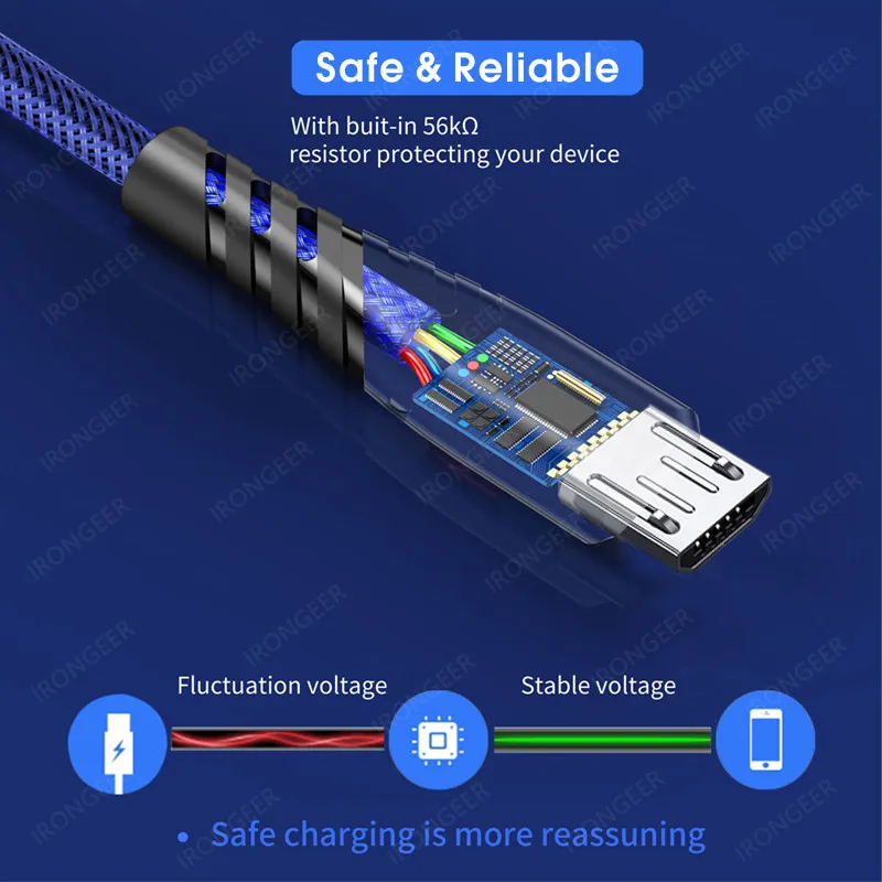 Fast Charging Micro USB Cable Data Cord Charger Adapter For Samsung S7 S6 Xiaomi Huawei Android Mobile Phone Microusb Cable Wire (3)
