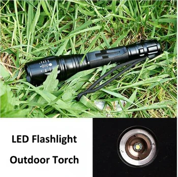 

Waterproof LED Flashlight Outdoor Torch Aluminum Alloy Black Shell Hiking Outdoor Torch Hiking Torch Camping Torch